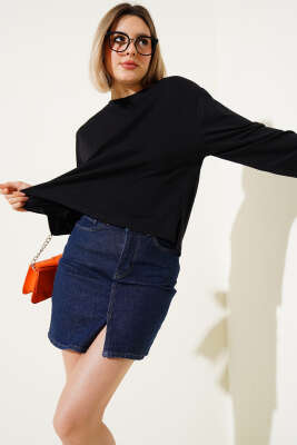 Uzun Kol Pamuklu Body Siyah - Kadın Giyim Modelleri