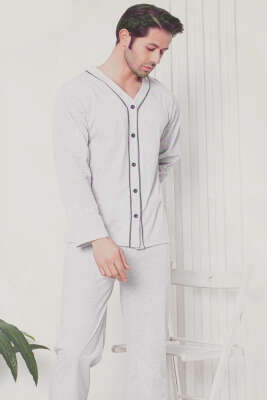 Uzun Kollu Erkek Pijama Takımı Taş - Kadın Pijama Takımı