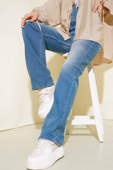 Uzun Kot Pantolon Açık Mavi - Kumaş Pantolon