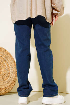 Uzun Kot Pantolon Orta Mavi - Thumbnail