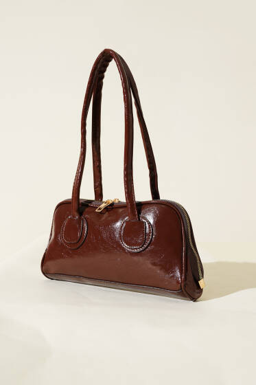 Uzun Kulplu Baget Çanta Kahve - Kol Çantası