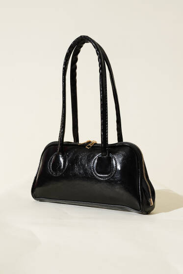 Uzun Kulplu Baget Çanta Siyah - Kol Çantası