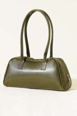 Uzun Kulplu Fermuarlı Baget Çanta Haki - GÜZEL ÇANTA