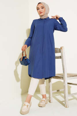 Uzun Model Klasik Yaka Tunik Lacivert - 300-500 TL Ürünler