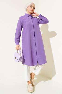 Uzun Model Klasik Yaka Tunik Mor - 300-500 TL Ürünler