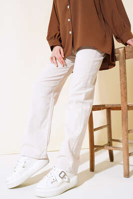 Uzun Salaş Kot Pantolon Bej - 300-500 TL Ürünler