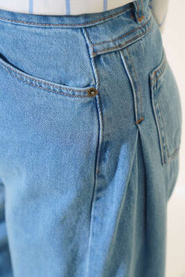 Uzun Salaş Pantolon Açık Mavi - Thumbnail