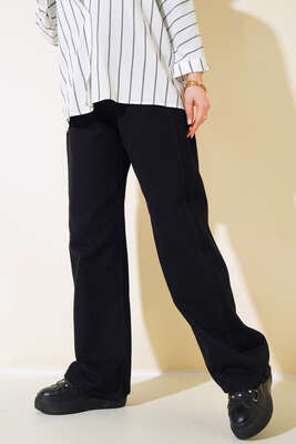 Uzun Salaş Pantolon Siyah - Thumbnail