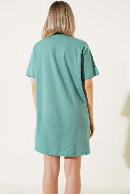 Uzun T-Shirt Çağla Yeşili - Kadın Giyim Modelleri