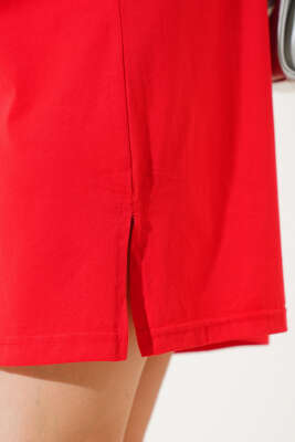 Uzun T-Shirt Kırmızı - Kadın Giyim Modelleri