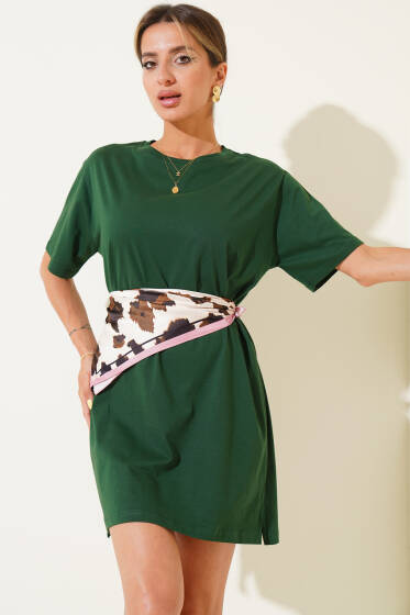 Uzun T-Shirt Koyu Yeşil - Kadın Giyim Modelleri