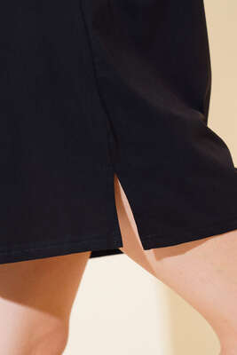 Uzun T-Shirt Siyah - Kadın Giyim Modelleri