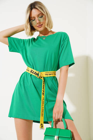 Uzun T-Shirt Yeşil - Kadın Giyim Modelleri