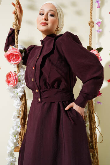 V Alerli Ceketli Jile İkili Takım Bordo - İkili Takım