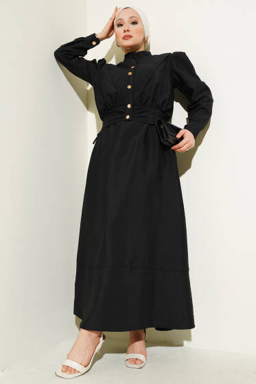 V Alerli Ceketli Jile İkili Takım Siyah - İkili Takım