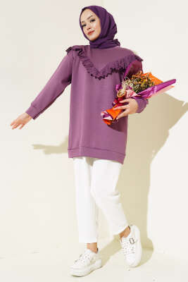 V Dantelli Tunik Magenta - Tunik