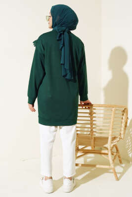 V Dantelli Tunik Zümrüt - Tunik