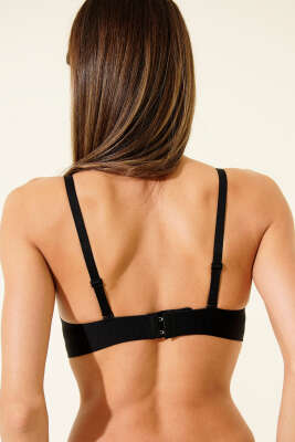 V Transparan Sıfır His Ziro Gram Sütyen Siyah - Toparlayıcı Sütyen / Minimizer Sütyen