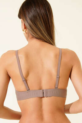 V Transparan Sıfır His Ziro Gram Sütyen Vizon - Toparlayıcı Sütyen / Minimizer Sütyen