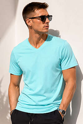 V Yaka Basic Erkek T-shirt Mint - HİT TİME