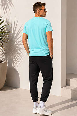 V Yaka Basic Erkek T-shirt Mint - Erkek T-shirt