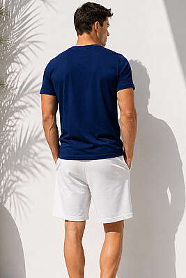 V Yaka Basic Erkek T-shirt Parlement - Erkek T-shirt
