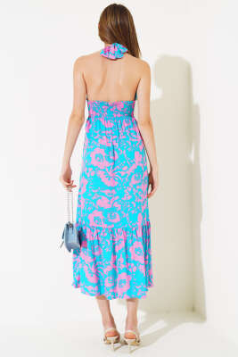 V Yaka Bel Büzgülü Elbise Mint - Kadın Giyim Modelleri