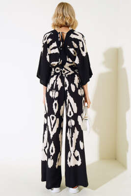 V Yaka Desenli Salaş Crop İkili Takım - Kadın Giyim Modelleri