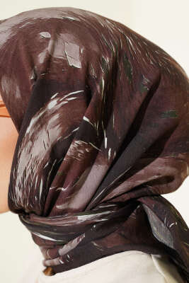 Van Gogh Serisi Modal Eşarp Acı Kahve - Başörtüsü