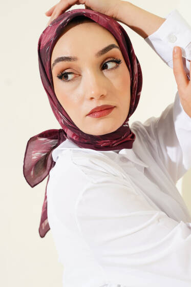 Van Gogh Serisi Modal Eşarp Bordo - Başörtüsü