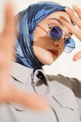 Van Gogh Serisi Modal Eşarp İndigo - VERTU (NYD TEKSTİL)