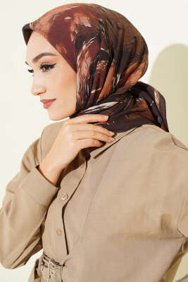 Van Gogh Serisi Modal Eşarp Kahve - Başörtüsü