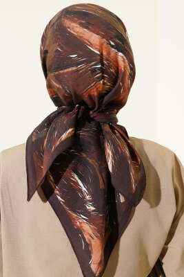 Van Gogh Serisi Modal Eşarp Kahve - Başörtüsü