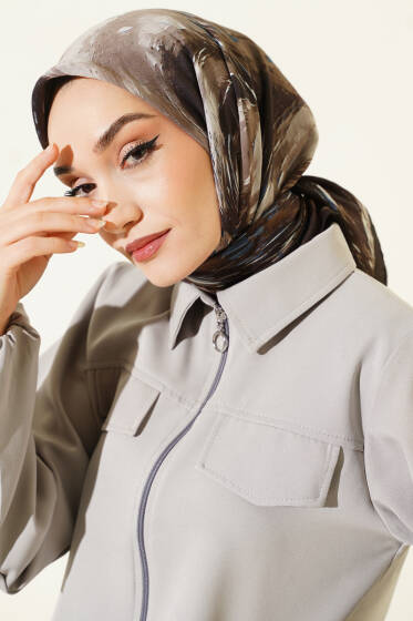 Van Gogh Serisi Modal Eşarp Kestane - Başörtüsü