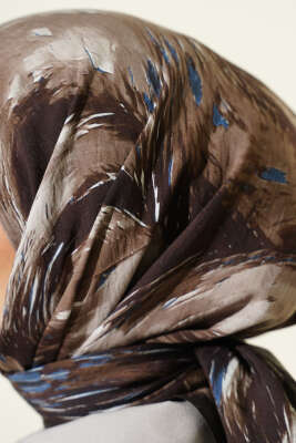 Van Gogh Serisi Modal Eşarp Kestane - Başörtüsü