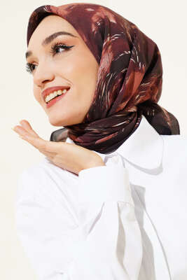 Van Gogh Serisi Modal Eşarp Mürdüm - Başörtüsü