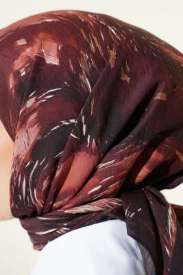 Van Gogh Serisi Modal Eşarp Mürdüm - Başörtüsü