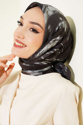 Van Gogh Serisi Modal Eşarp Siyah 