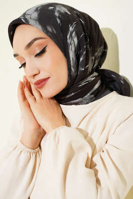 Van Gogh Serisi Modal Eşarp Siyah - Başörtüsü