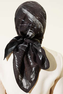 Van Gogh Serisi Modal Eşarp Siyah - Başörtüsü