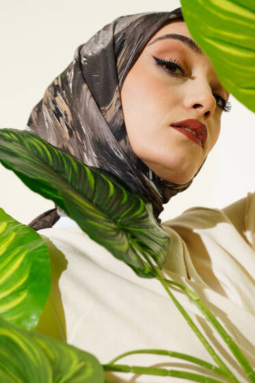 Van Gogh Serisi Modal Eşarp Vizon - Başörtüsü