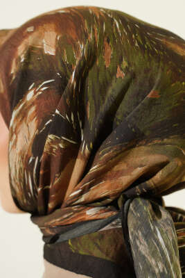 Van Gogh Serisi Modal Eşarp Yeşil - Başörtüsü