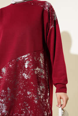 Varak Detaylı Tunik Bordo - Tunik