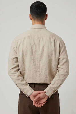 Venüs Kumaş Erkek Gömlek Bej - Erkek Gömlek