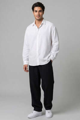 Venüs Kumaş Erkek Gömlek Beyaz - Erkek Gömlek