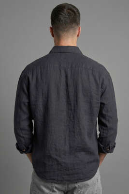 Venüs Kumaş Erkek Gömlek Siyah - Erkek Gömlek