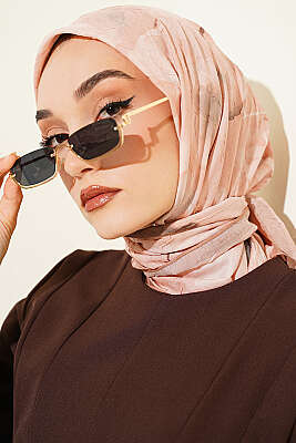 Verona Desenli Bambu Kraş Eşarp Camel - VERTU (NYD TEKSTİL)