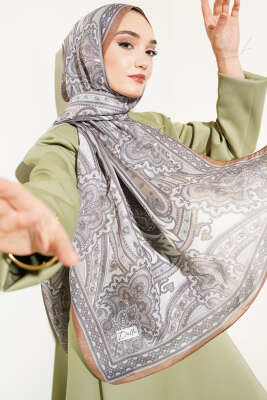 Vintage Desen Şal Camel 