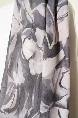 Vintage Ebruli Bambu Kraş Şal Nefti - Başörtüsü