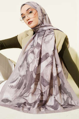 Vintage Ebruli Bambu Kraş Şal Taş - Başörtüsü